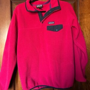 Patagonia Synchilla Snap Pink and Blue Fleece Pullover